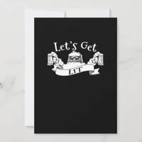 Let's Get Lit Funny Santa Beer Drinking Christmas  Holiday Card