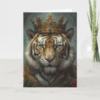 Gorgeous Tiger in a Crown Card