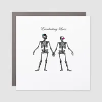Gothic Skeleton Couple (Old Pink) Classic Car Magnet