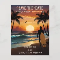 Romantic Sunset Beach Scene with Tropical Elegance Postcard