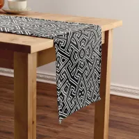 Geometric Pattern Monogram Black and White ID149 Short Table Runner