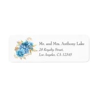 Pastel Blue and Gold Floral Label