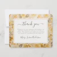 Yellow Roses Floral Funeral Thank You Note