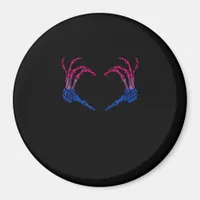 Skeleton Heart Bisexual Lgbt-Q Pride Skull Hand Magnet