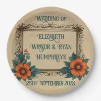 Elegant Vintage Floral Wedding Paper Plates