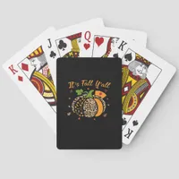 It’s Fall Y’all Pumpkin Leopard Nurse Halloween  Poker Cards