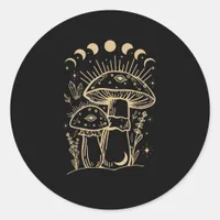 Mushrooms & Minimalism Cottage  Aesthetic Goblinco Classic Round Sticker
