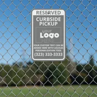 White Logo On Grey Curbside Pickup Parking Only Metal Sign