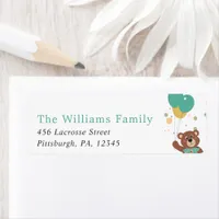 Baby Party Gender Neutral Bear Cub Return Address  Label