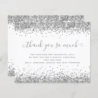 Budget Silver Glitter Christmas Thank You