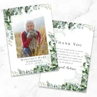 Photo Sympathy Eucalyptus Funeral  Thank You Card