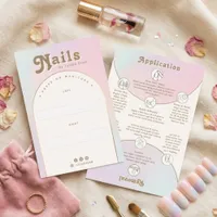 Pastel Pink Green Ombre Press On Nail Display Card