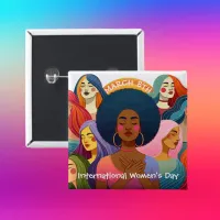 Diverse International Women's Day  Button