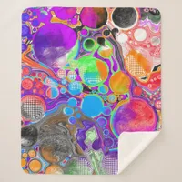 Pour Paint Effect Marble Digital Art  Sherpa Blanket