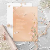 Sunny Wildflower Rehearsal Dinner Peach ID1023 Invitation