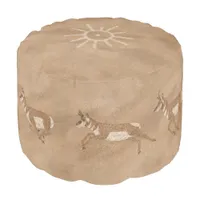 Southwest Pronghorn Petroglyph Pouf