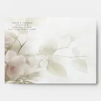 Rustic Elegant Peach Tree Blossoms  Envelope