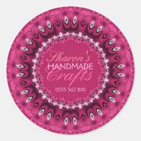 Girly Pink Lacy Handmade Crafts Product Sticker