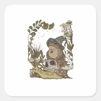 Cottagecore Mushroom Botanical Witchy Frog Goblinc Square Sticker