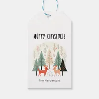 Cute Winter Woodland Family Christmas  Gift Tags