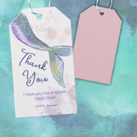 Watercolor Cute Mermaid Tail Thank You Gift Tags