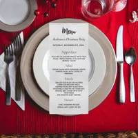 Silver Christmas party dinner menu card