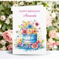 Personalized Happy Birthday | Coloring Page Card