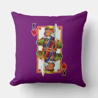 Teddy Bear King of Hearts Pillow