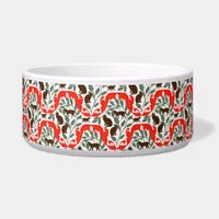 Elegant Art Nouveau Red Brown Black Cat-Whimsical  Bowl