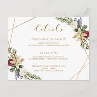 Christmas Wedding Winter Elegant Modern Details Enclosure Card