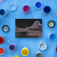 Stained Glass Santa Monica Pier Postcard