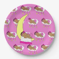 Magenta Girl's Baby Shower Paper Plates