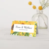 Rustic Boho Sunflower Floral Bouquet Wedding Place Card