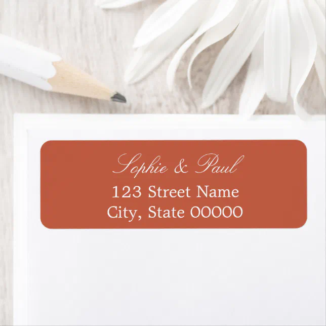 Stylish Terracotta Return Address Label