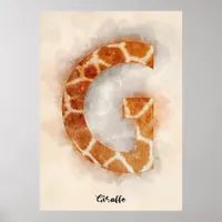 G is For Giraffe Poster