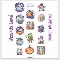 Witches, wizards & goblins!  sticker