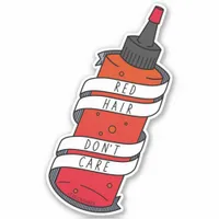 Girly Red Hair Dye Bottle Illustration Sticker