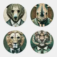 Aristocrat Animal Portraits Coaster Set