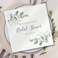 Eucalyptus Watercolor Bridal Shower  Napkins