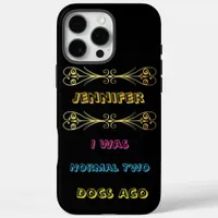 A quirky lighter with a humorous dog quote in hand iPhone 16 pro max case