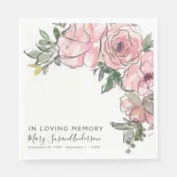 In Loving Memory Floral Funeral Memorial Wake Napkins