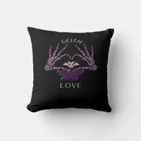 Embrace Goth Skeleton Heart Artistic Style Throw Pillow