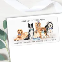 Adorable Dogs Custom Pet Business Return Address Label