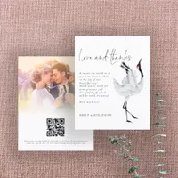 BUDGET Crane Photo QR Code Wedding Thank You