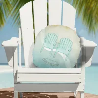 Beach House Adirondack Chairs Aqua Blue ID623 Round Pillow