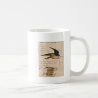 Vintage Bird and Ledger Paper Digital Art Coffee Mug