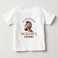 Horse Caricatures 1st Birthday Party Baby T-Shirt