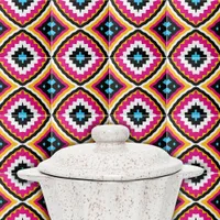Modern Colorful Ethnic Talavera Geometric Pattern Ceramic Tile