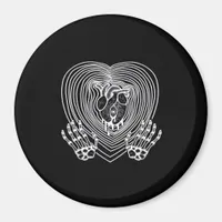 Crying Heart In White Skeleton Hands Hearts Modern Magnet