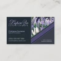 Lupins Purple Garden Health w/ Photo template Business Card